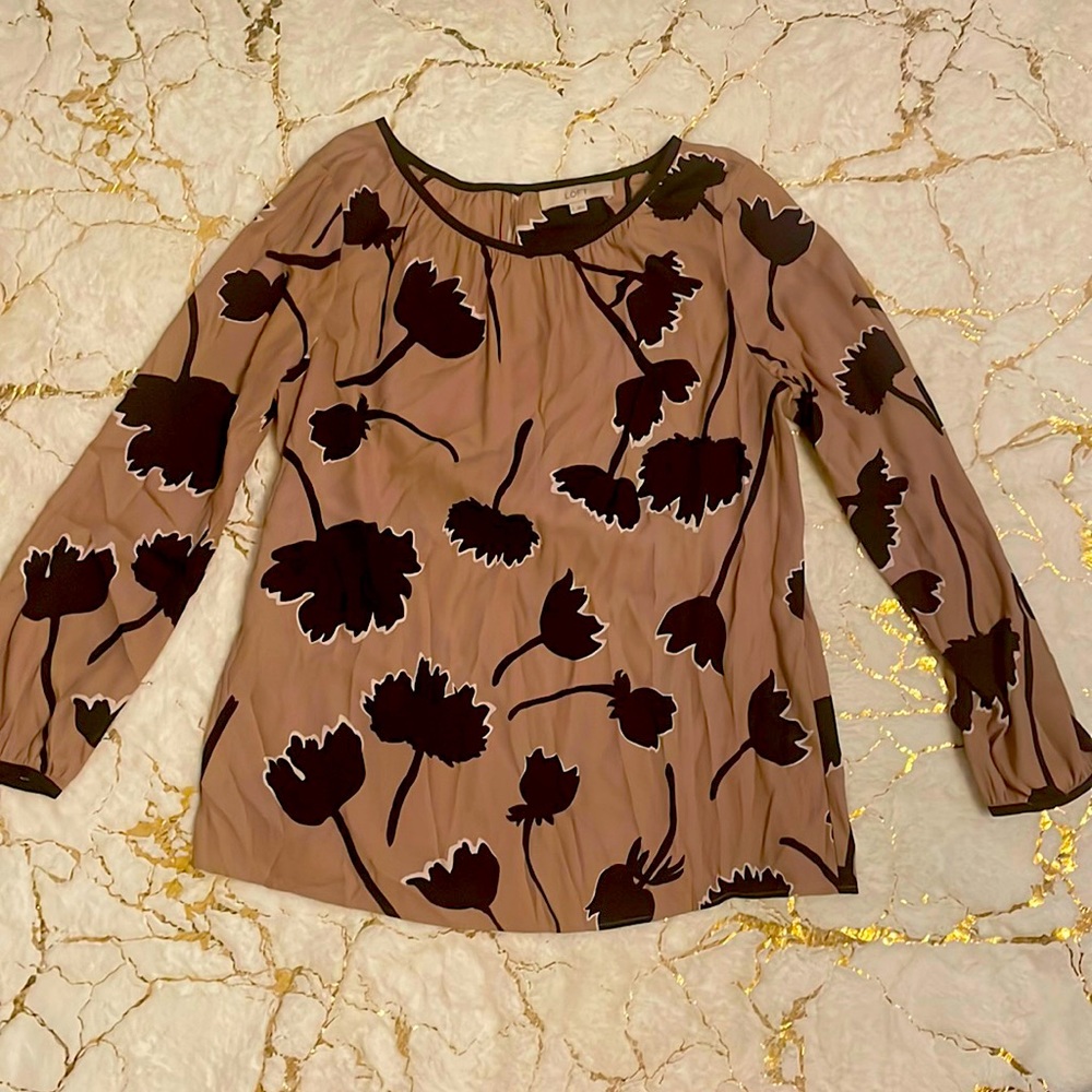Ann Taylor Loft Modern Flower Blouse